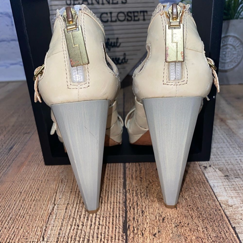 $325 L.A.M.B LAMB DAVIN Natural Leather Designer Fashion Strappy Pumps 10 - Picture 11 of 13